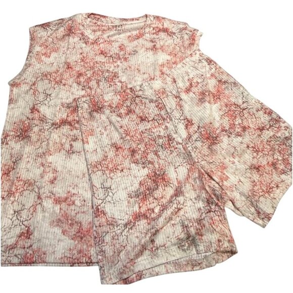 Studio 1886 Womens Ribbed Knit 2-Piece Set Pink Tie-Dye Print Size Medium - Picture 4 of 7